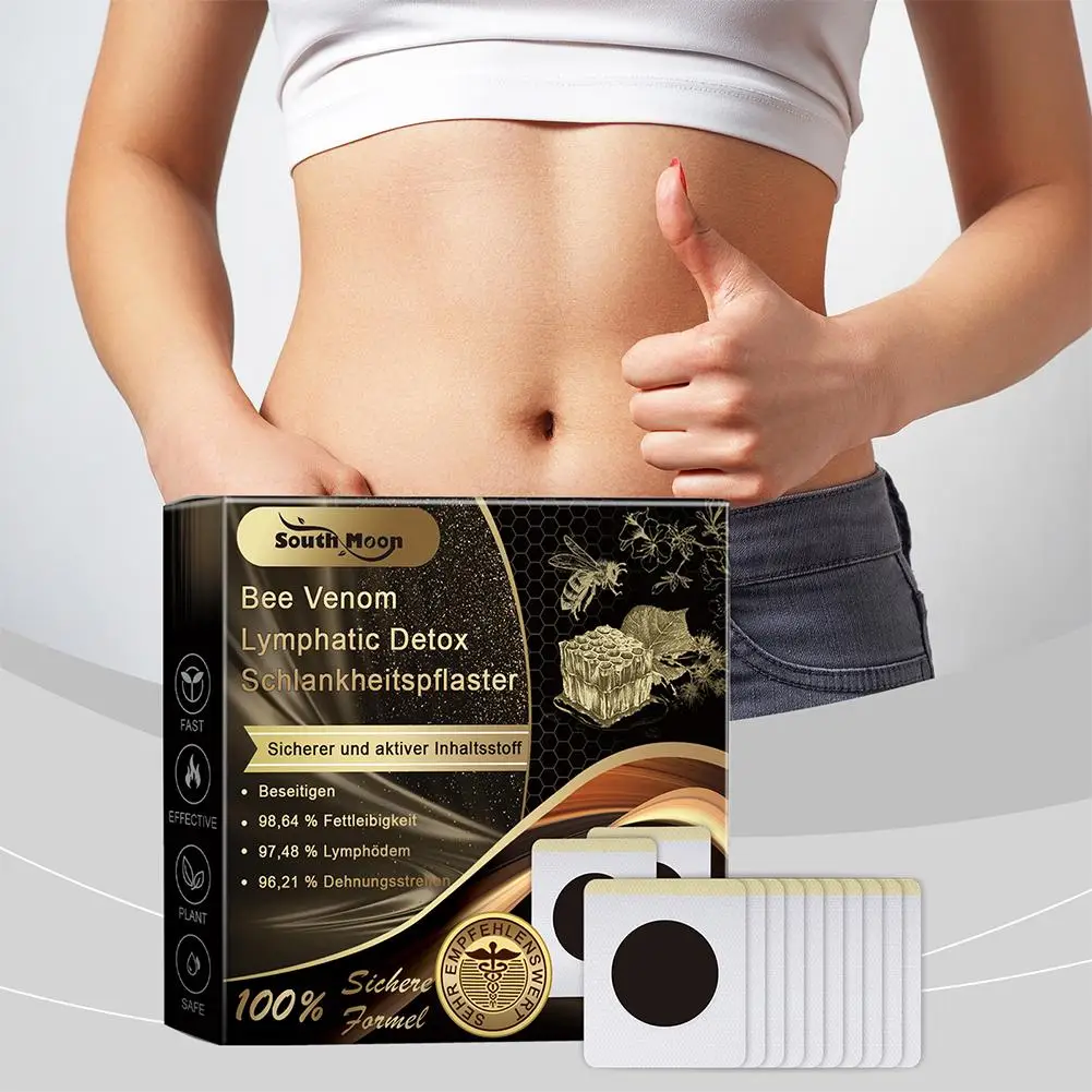 10pcs Bee Lymphatic Care Patch Weight Lose Slimming Navel Sticker Fat Burning Anti-swelling Drainage Detox Slimming Patch