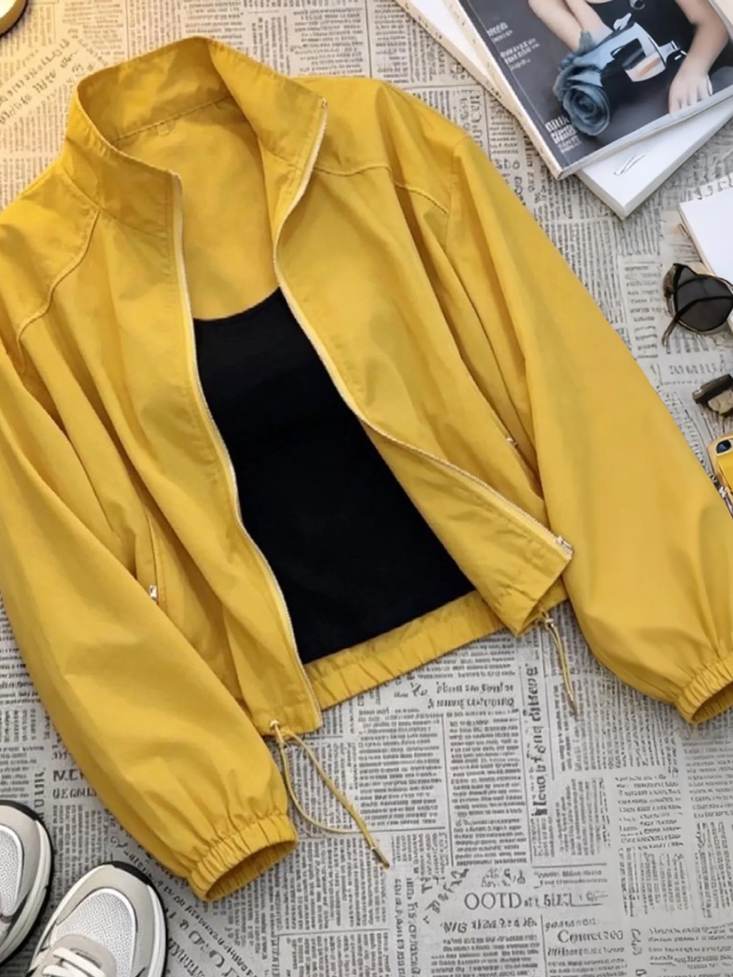 

Women's Casual Loose Lightweight Breathable Sun Protection Summer New Style Fashionable All-Match Short Coat Commute Style