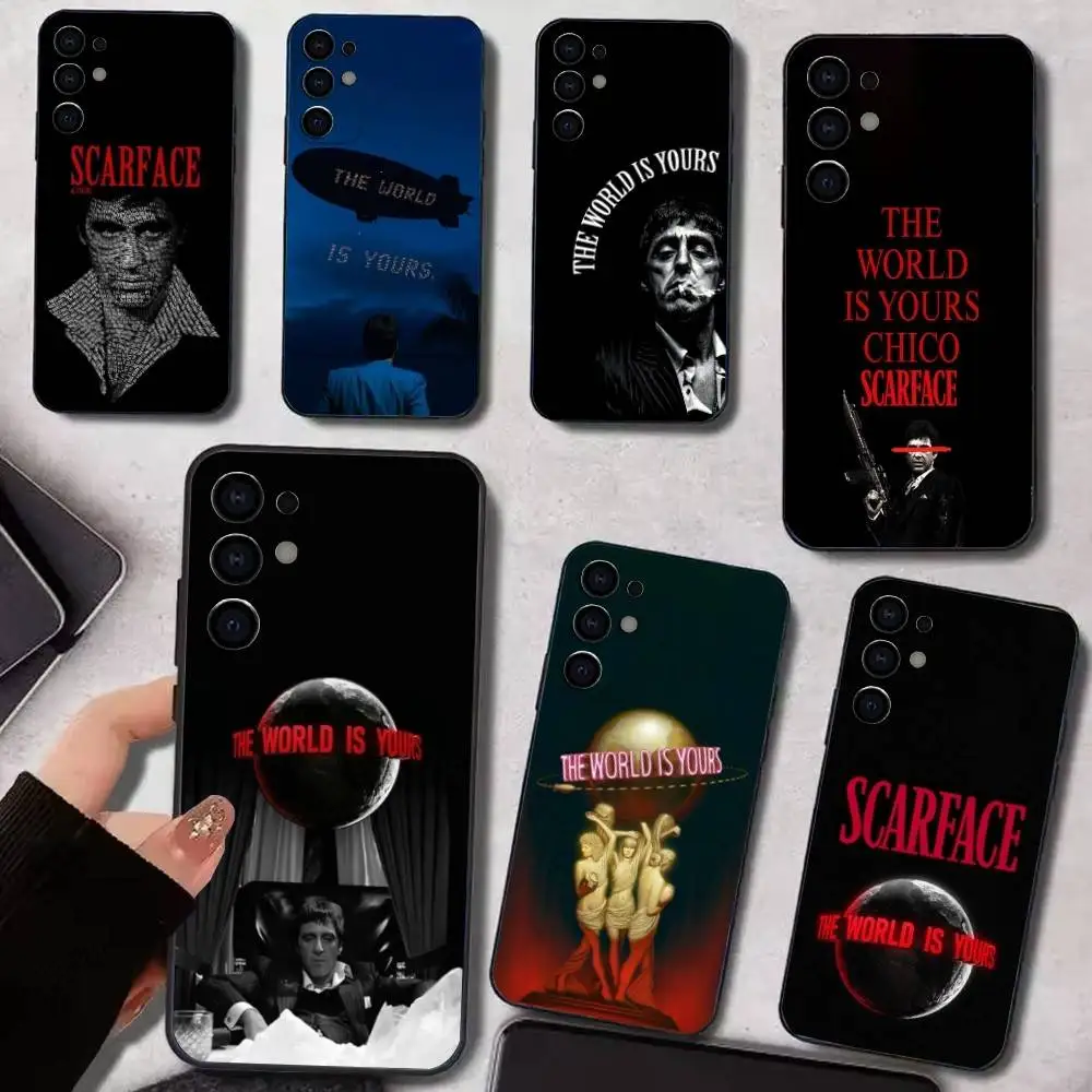 

The World Is Yours S-Scarfaces Phone Case For Samsung S25,S24,S21,S22,S23,S30,Ultra,S20,Plus,Soft Silicone Black Cover