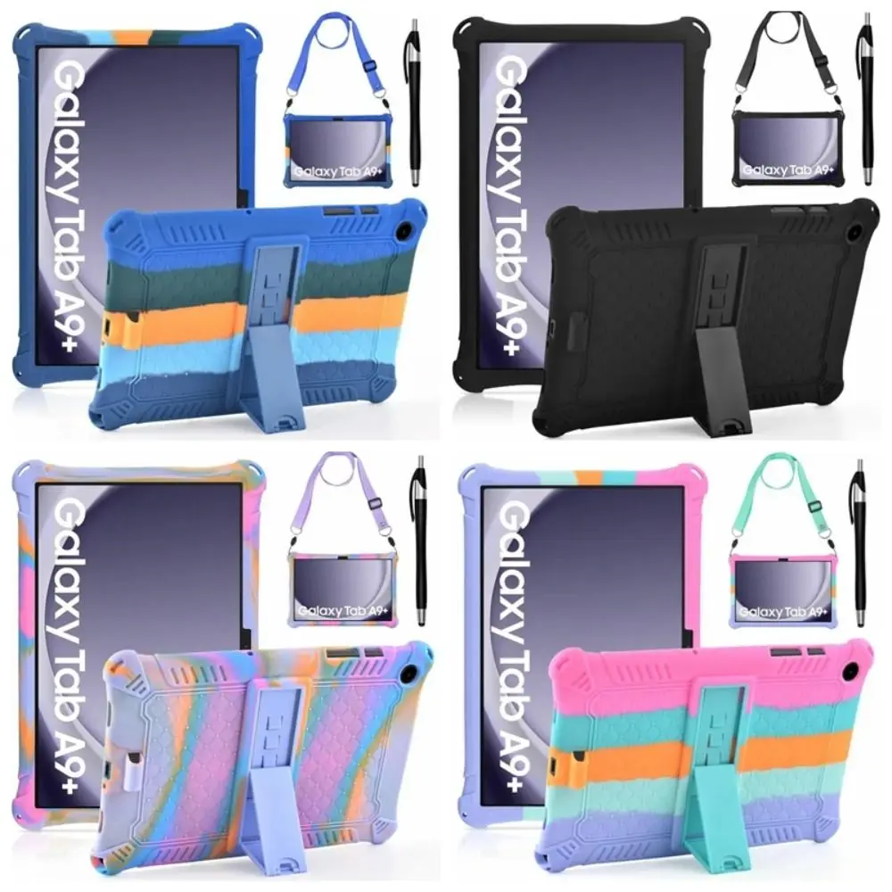 

New Shoulder Strap Silicon Cover Case Shockproof Soft Tablet Case 11inch Protective Shell for Galaxy Tab A9+11"
