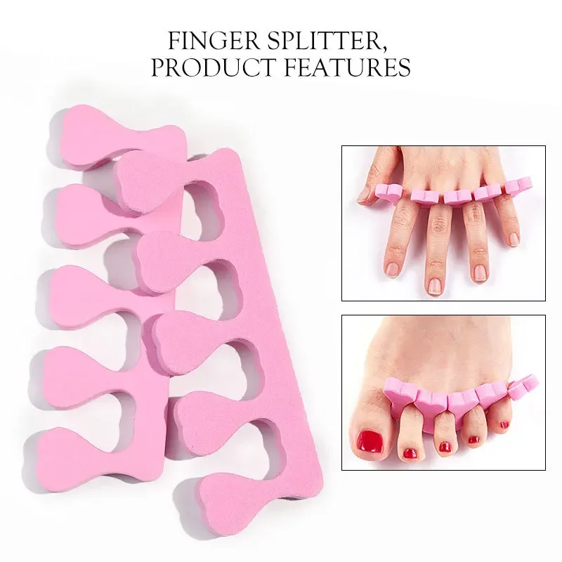 

Pink Soft Sponge Finger Toe Separator for Nail Practice Pedicure Spacer Stand Gel Uv Polishing Tool Foam