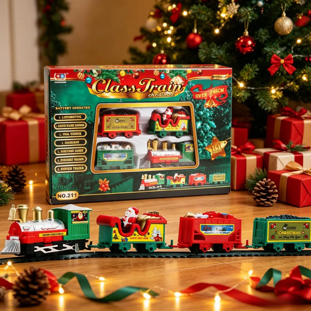 Christmas Train Set Assemble Railway Tracks Toys Decor Christmas Tree Train Gift Toy For Kids Birthday Party Gift Christmas Gift