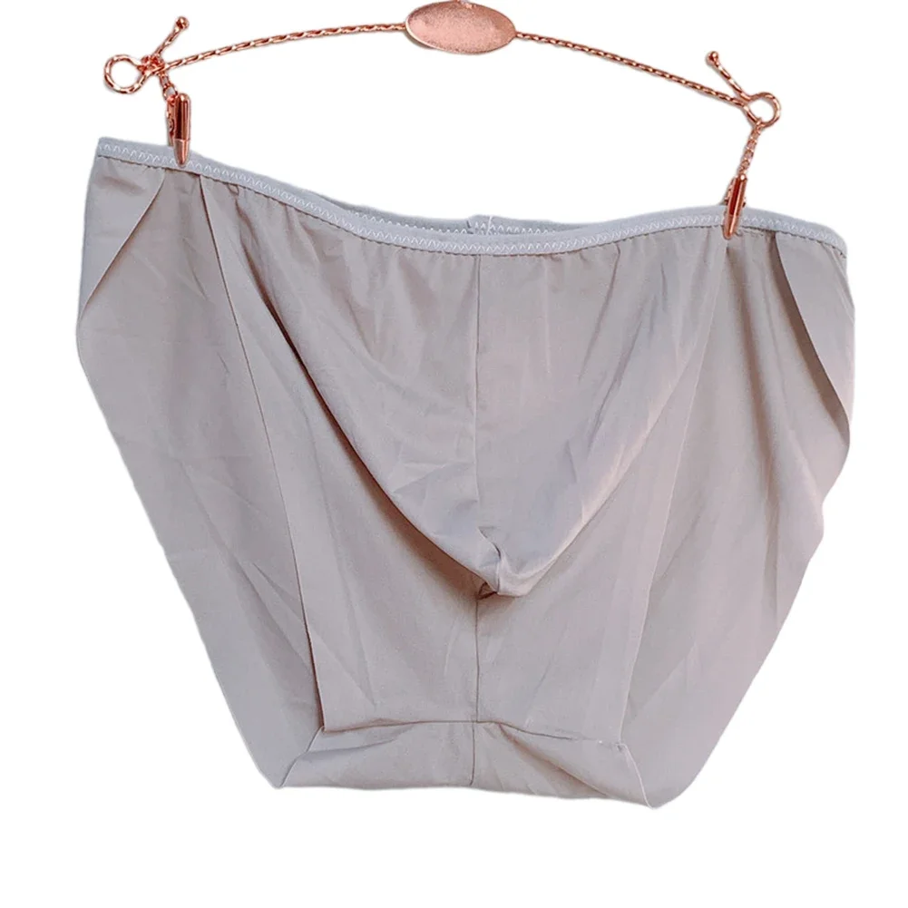 1pc Men's Underwear Lingerie Sexy Ice Silk Briefs Shorts Underpants Breathable U-Convex Pouch Low Waist Man Panties