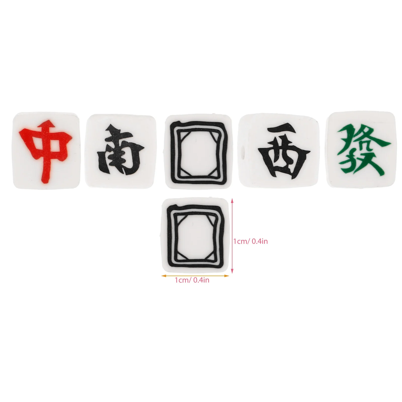 100 Pcs Suite Mahjong Beads Baby for Bracelets Lentil Polymer Clay Making Sports DIY