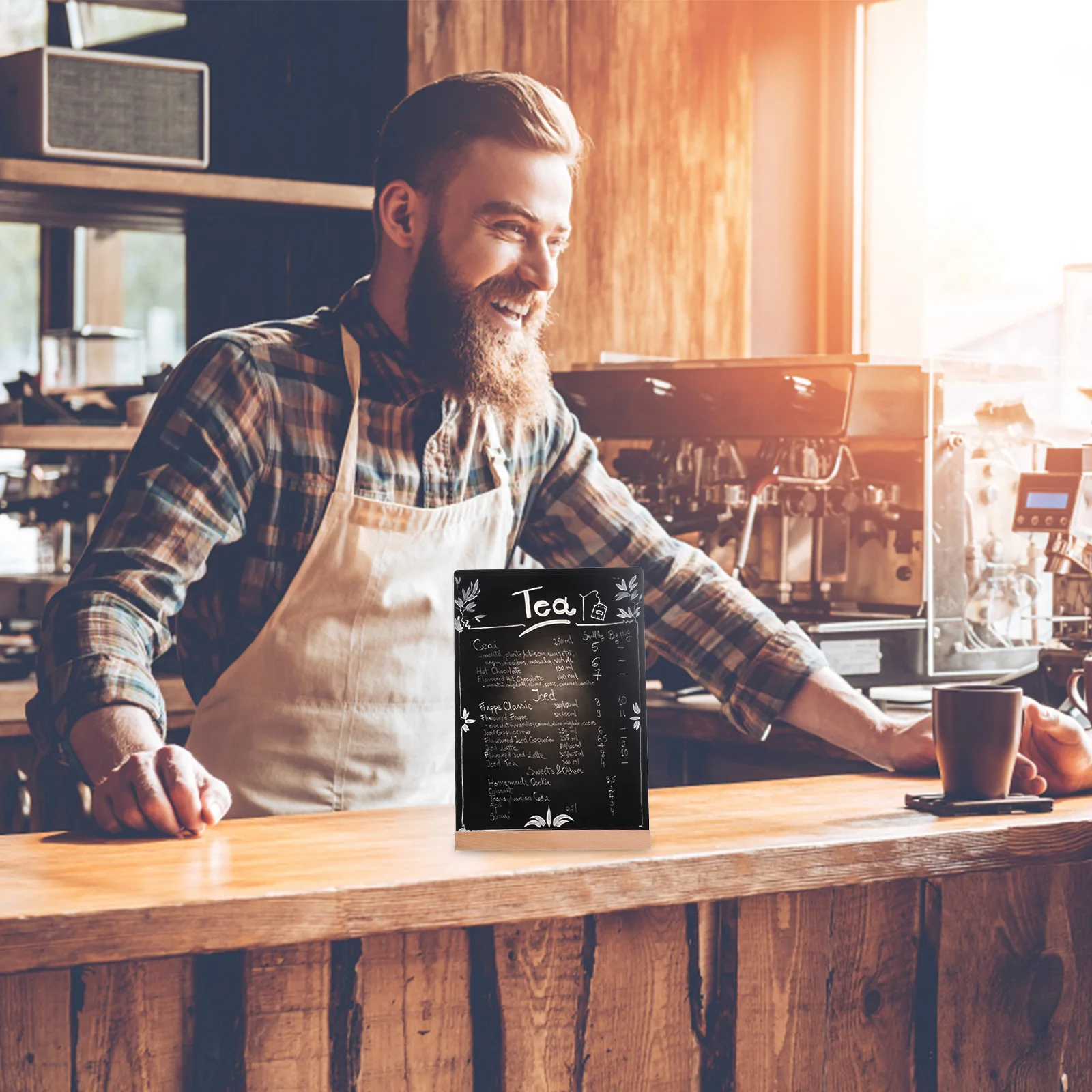 

1 set Small Chalkboard Sign Tabletop Desktop Memo Board Erasable Writing Surface Standing Blackboard For Cafe Wedding Store