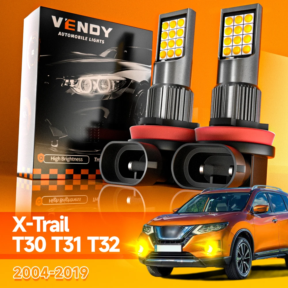 

2pcs For Nissan X-Trail X Trail T30 T31 T32 2004-2019 LED Fog Light 2007 2008 2012 2013 2014 2015 2016 2017 Canbus Accessories