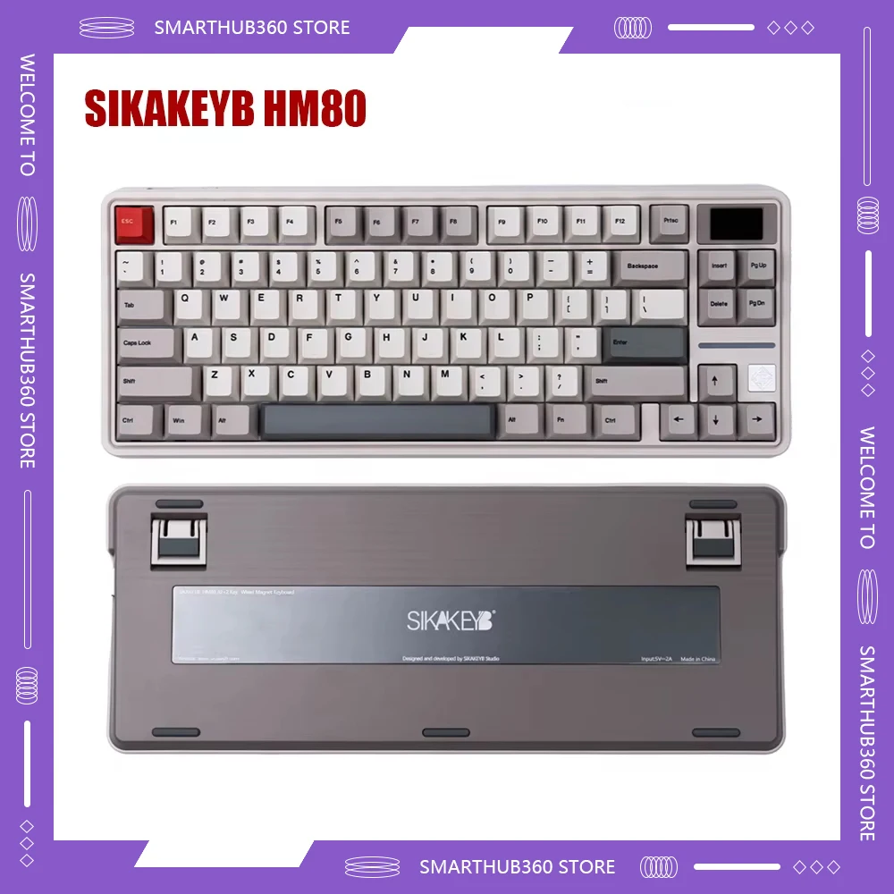 SIKAKEYB HM80 Magnetic Switch Keyboard 81Keys Keycaps PBT Screen Wired Gamer Mechanical Keyboard Customized Gaming Keyboard Gift