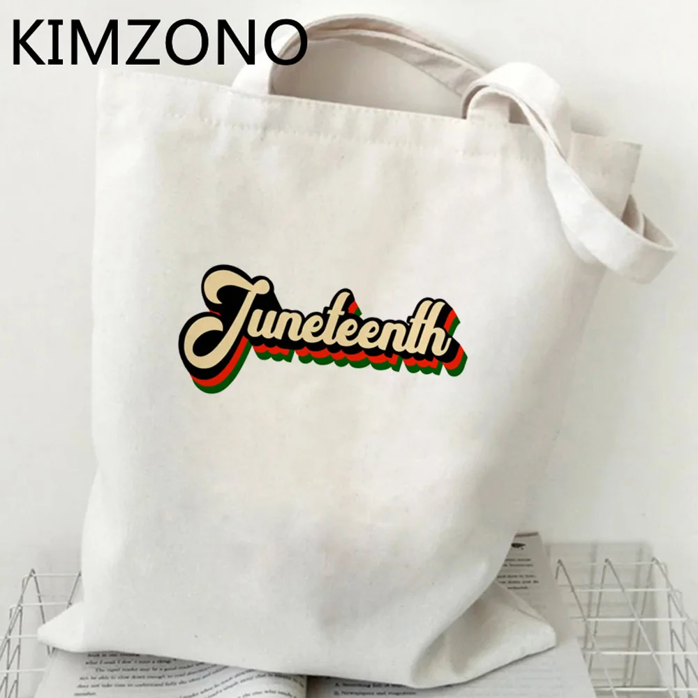 

Juneteenth shopping bag reusable canvas shopper cotton grocery bolso bag net shoping sac toile