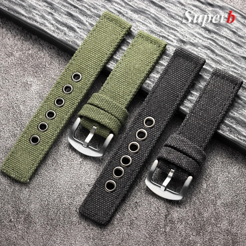 Handmade Thickened Nylon Watch Strap 20 22mm for Omega Watchband Woven Canvas Fabric Band for Seiko Men Military Sport Bracelet