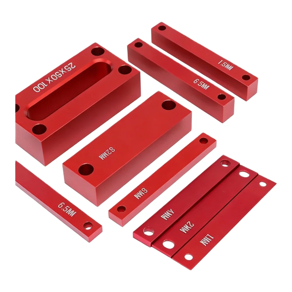9 Piece Aluminum Setup Blocks for Woodworking Including Range from 1/16 Inch to 1 31/32 Inch for Full Coverage
