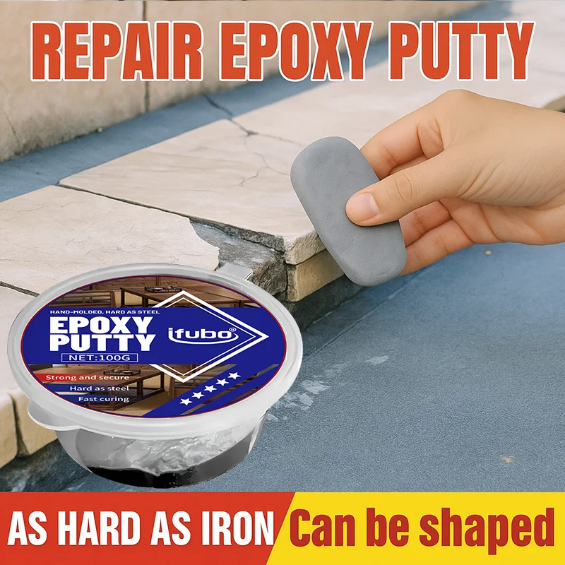 Ifubo 100G Epoxy Putty Repair Paste High Hardness Waterproof Fast Cure For Metal Plastic Wood Pipe Crack