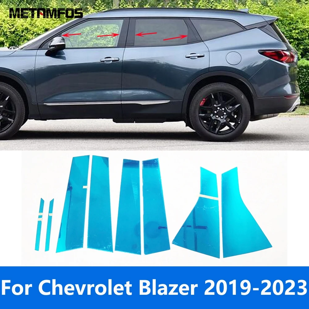 

For Chevrolet Blazer 2019-2021 2022 2023 Stainless Steel Window Sill Window Center B C Pillar Cover Trim Accessories Car Styling