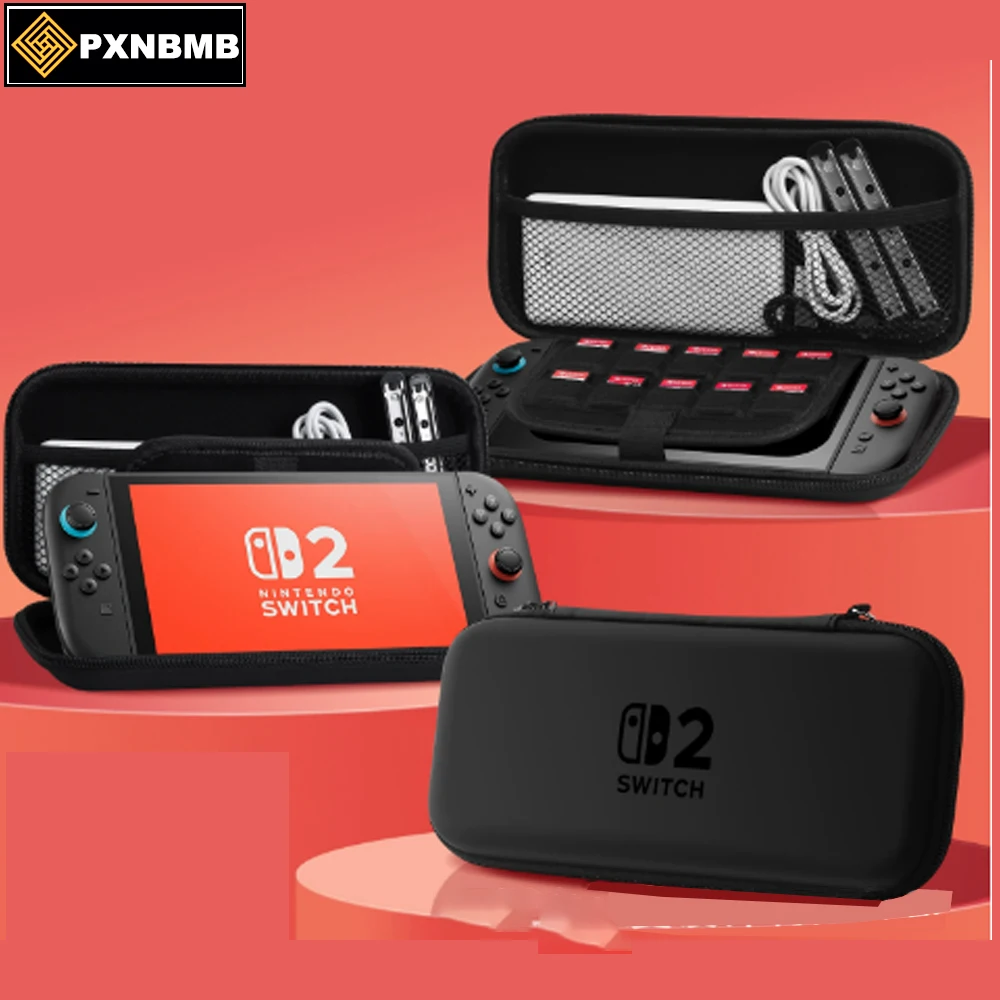 Storage Bag for Nintnedo Switch 2 Portable Hard Carrying Case Shockproof PU Cover for Switch 2 Game Console Accessories Travel