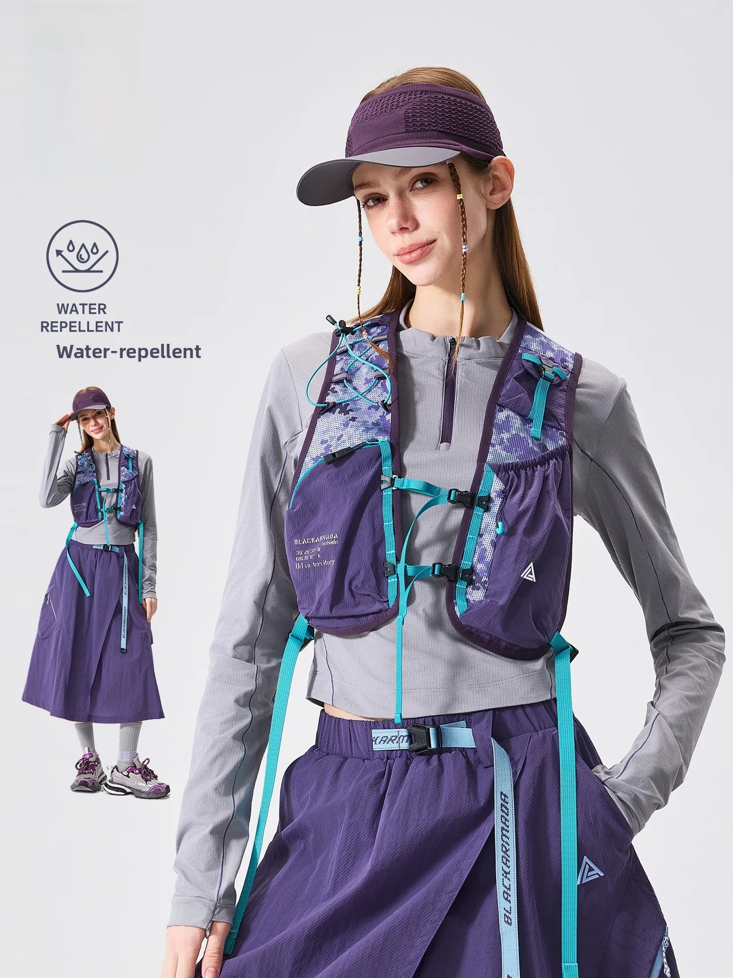 LAZY DAY Trendy Outdoor Waterproof Breathable Mesh Vest Women's Summer Multi-Pocket Workwear Jacket Loose Fit Sport Style
