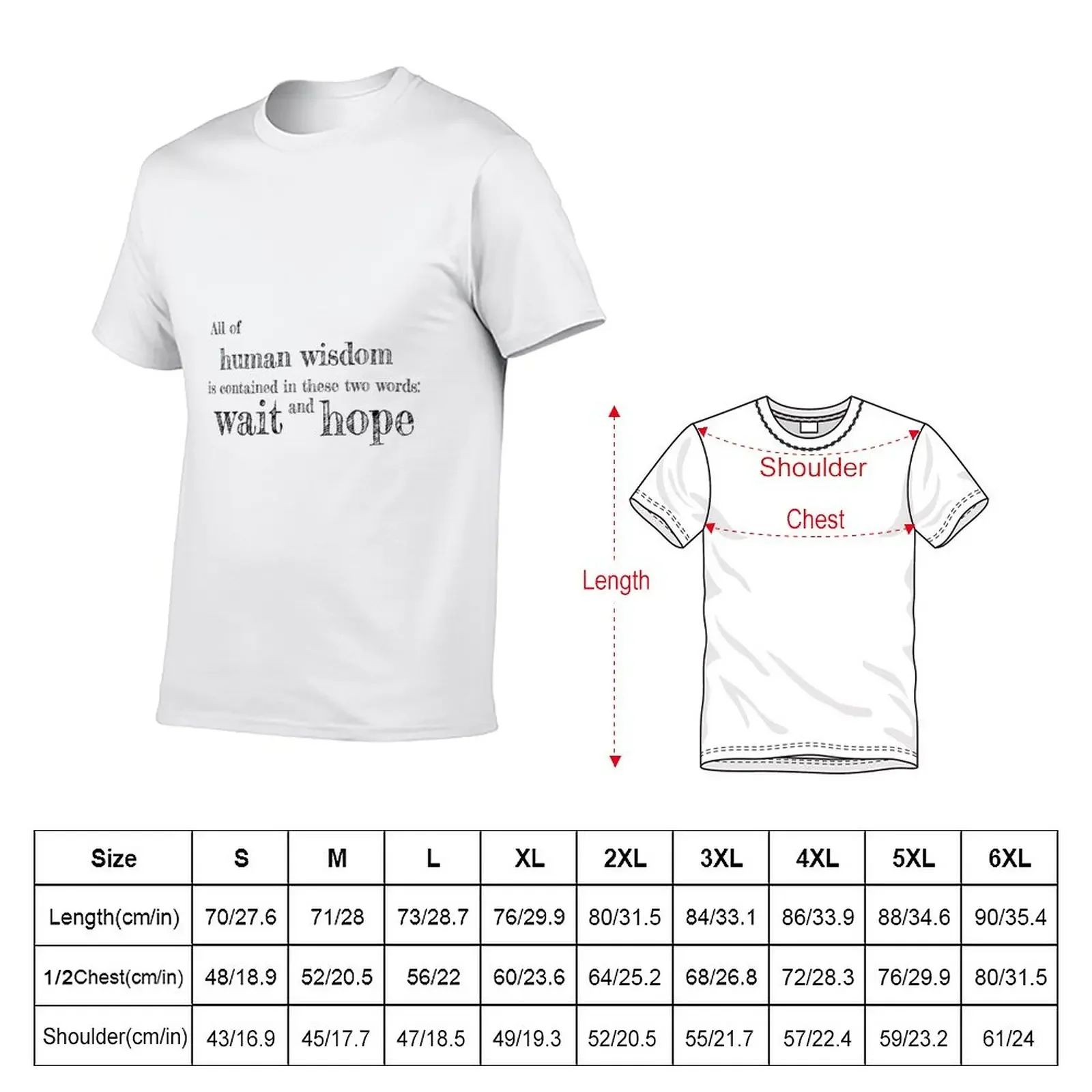 Wait and Hope (from The Count of Monte Cristo) T-Shirt customizeds summer tops tops mens graphic t-shirts big and tall