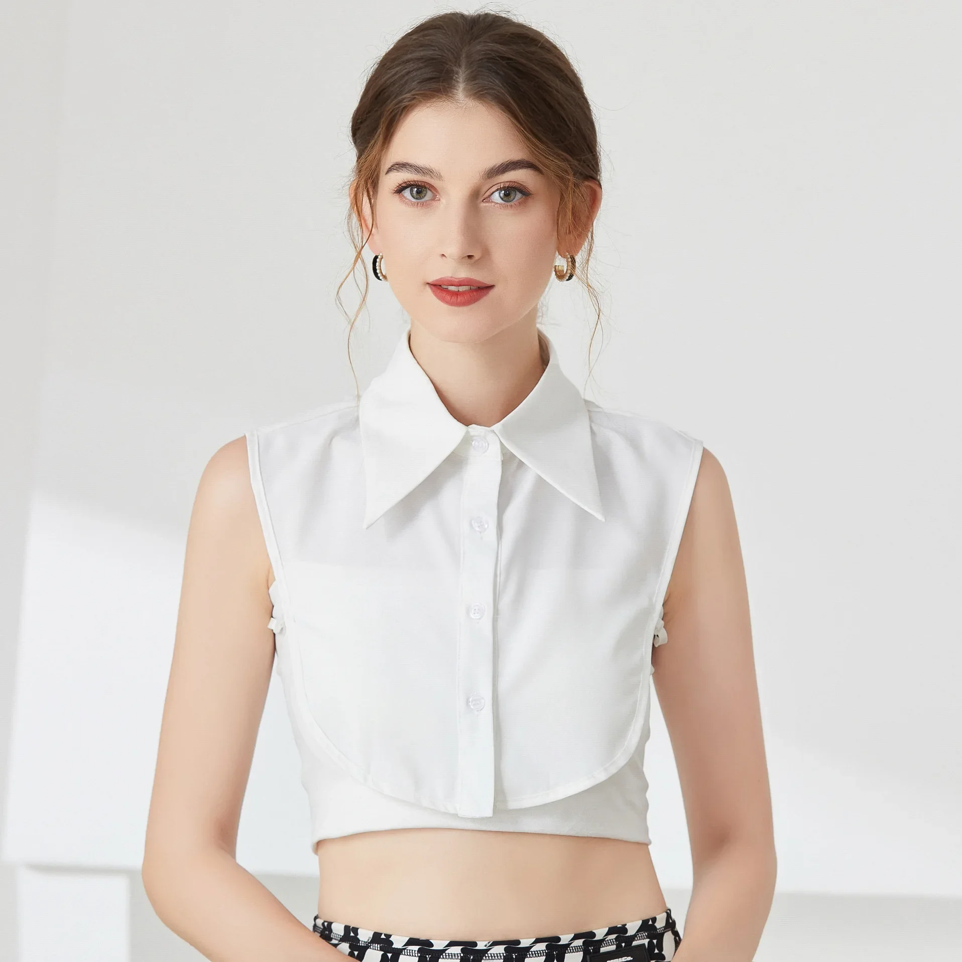 White Striped Fake Collar for Women with Sweater Decorative Shirt Fake Collar Multifunctional Autumn and Winter Trend