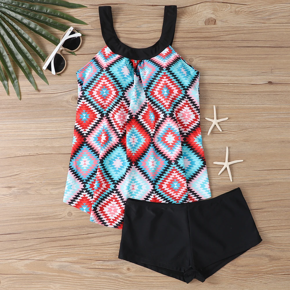 Damen Sexy Bikini Set Beachwear Fashion Print Bademode Sommer Tankini Single Bademode Zweiteiler S-6XL