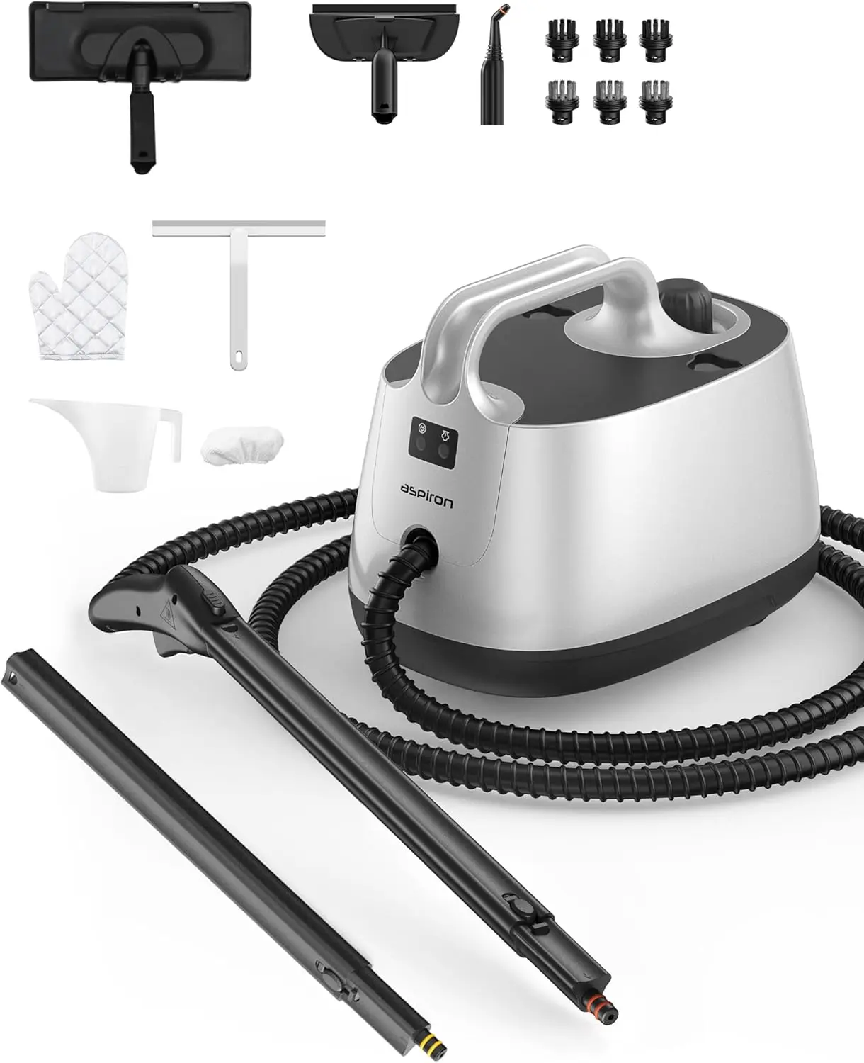 Steam Cleaner, Aspiron Steamer with 21 Accessories, Portable Multipurpose Steam Cleaner for Car 5 Mins Heating with 1.5L Tank