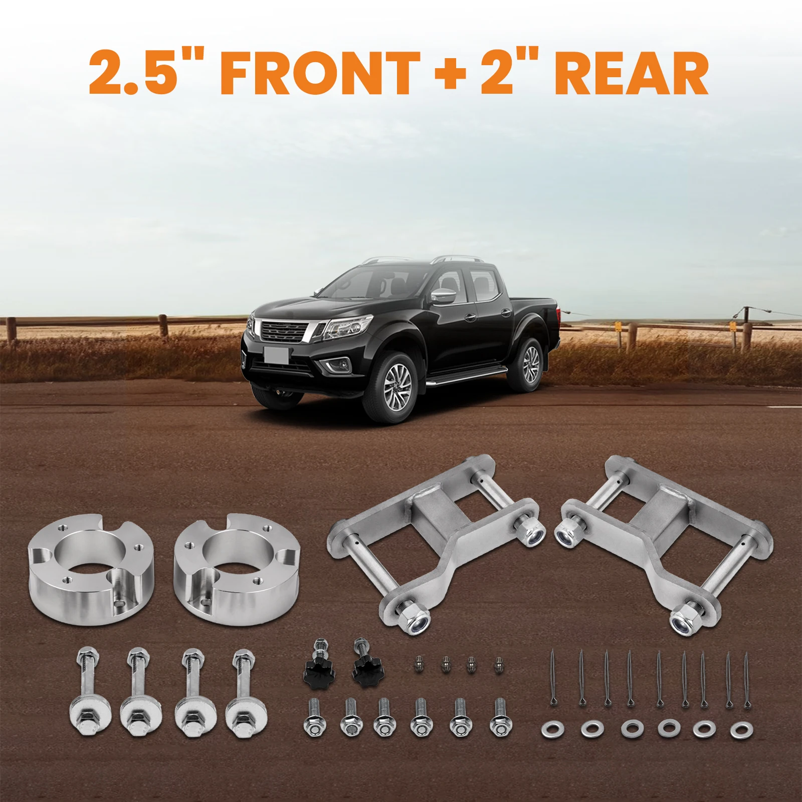 Lift Kit For Nissan Navara D40 Strut Spacers Extended Shackles 2.5\