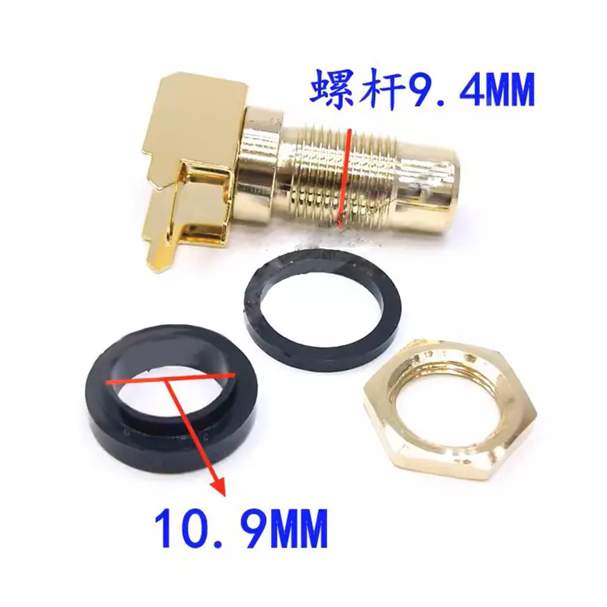 AV Socket  RCA Single-hole PCB Soldering Audio Video Female Connector Gold-plated Nickel-plated