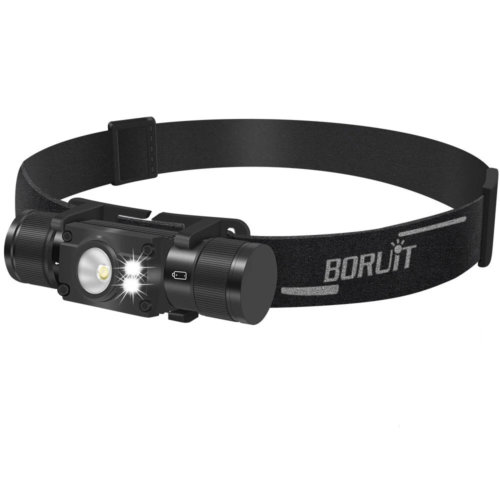 BORUiT HP300/500 LED Headlamp 7-Modes Powerful Waterproof Headlight USB Rechargeable 18650 For Outdoor Camping Emergency Lantern