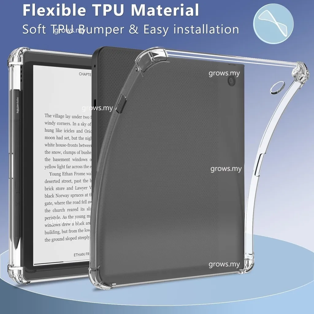 Clear TPU Rubber Soft Silicone Case For Kobo Sage/8.0