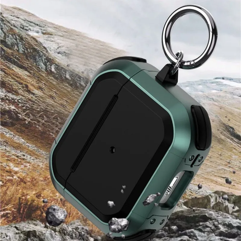 New 2024 Hard Shockproof Armor Earphone Case For AirPods Pro 1 2 3 4 ANC Pro2 Cover Shell For Apple AirPods4 Strap buckle