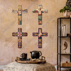 Putuo Decor -Personalized Crucifix Wooden Wall Decoration Cross for Home Decor 15.9 X 11.8 Inches