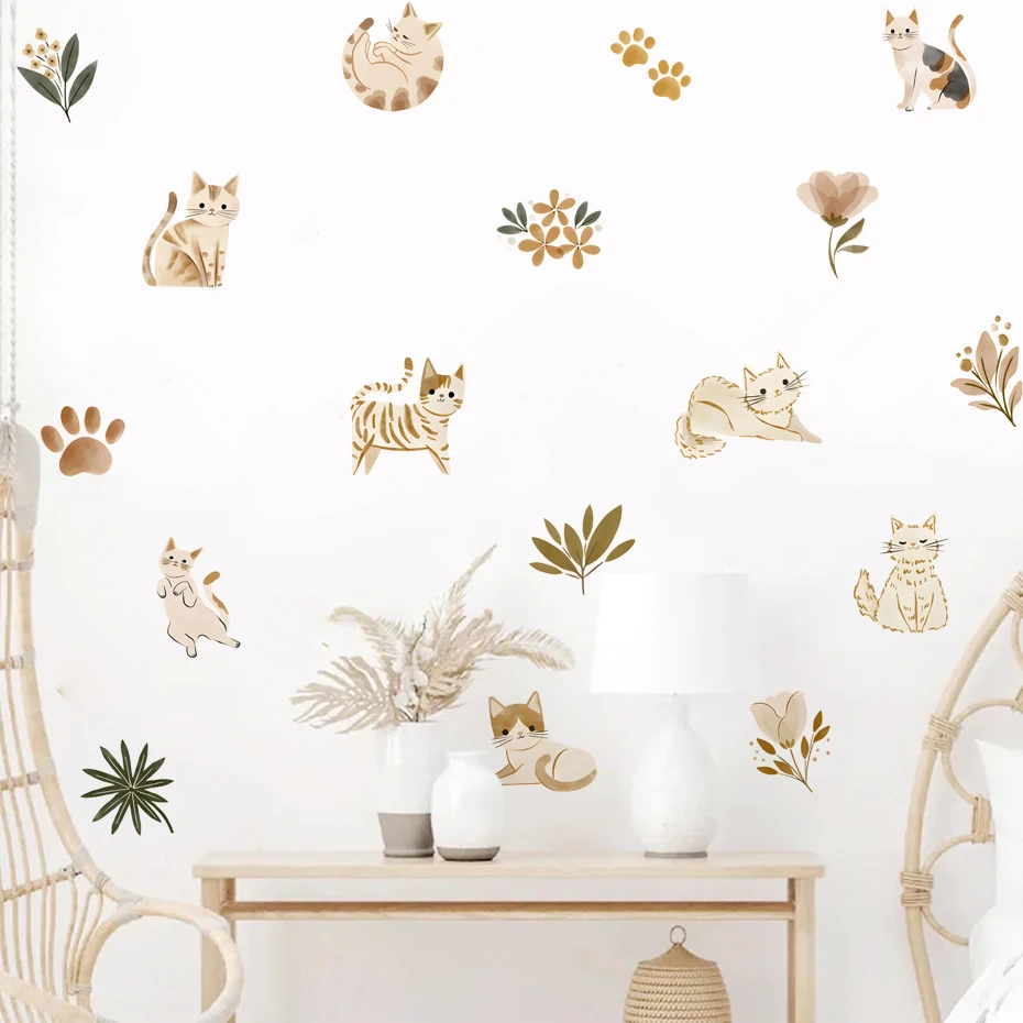 

Boho Flowers Leaves Animals Wall Stickers for Kids Rooms Nursery Wall Decals Baby Girls Bedroom Home Decorative Art Vinyl