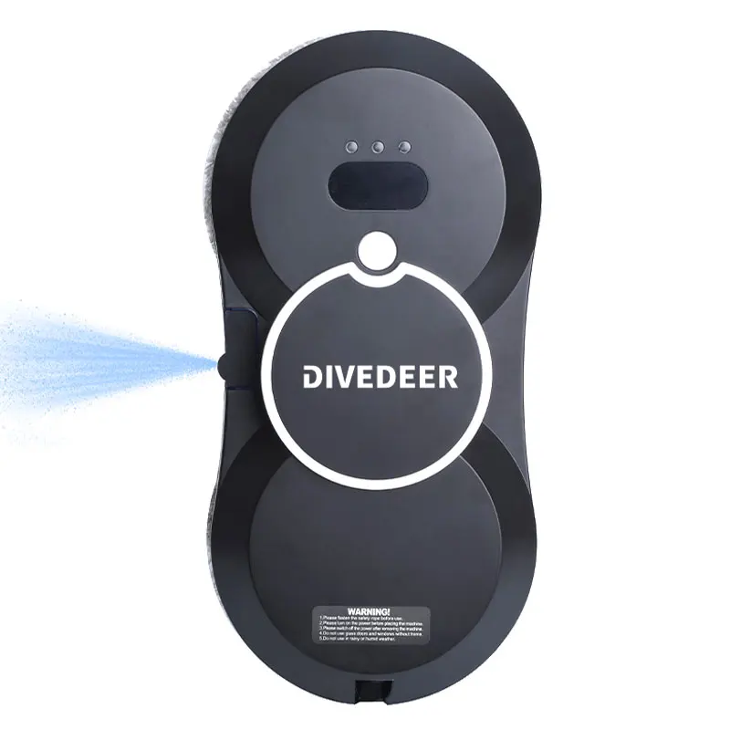 DIVEDEER Glazenwasrobot 5600PA elektrische sproeier voor raamreiniging met grote zuigkracht, valpreventie, schonere afstandsbediening