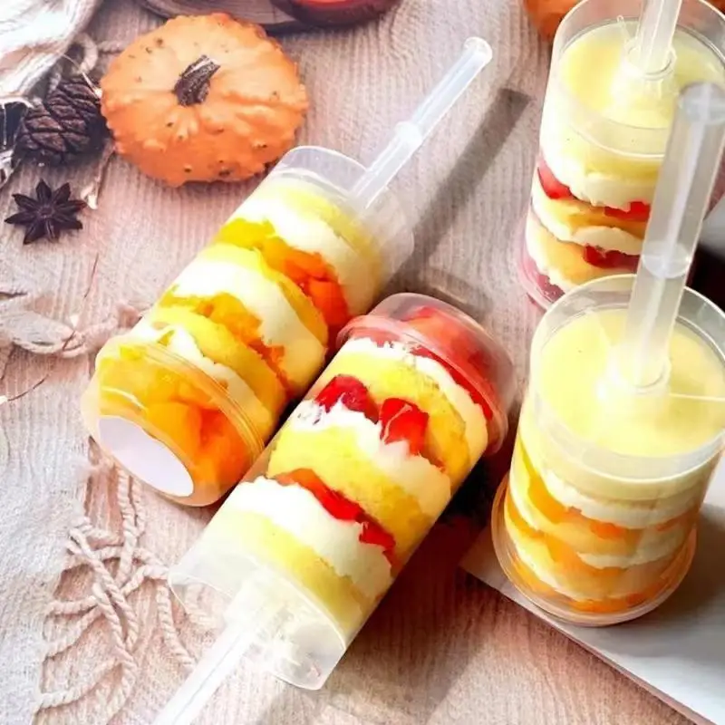 10pcs Pushable Cake Holders Diy Push Cake Mold Cylinder Shaped Cake Pusher Push Pops Plastic Containers With Lids For Kitchen view 2
