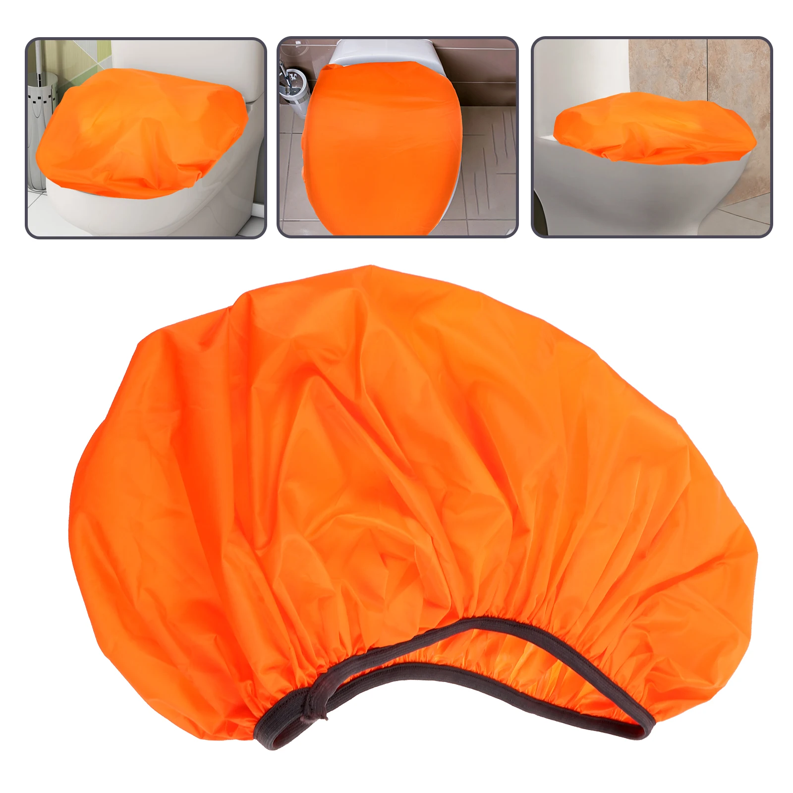 

Waterproof Cover Orange Toilet Lid Bathroom Intelligent Delicate Color Seat and Polyester Seatlid for Most Toilets