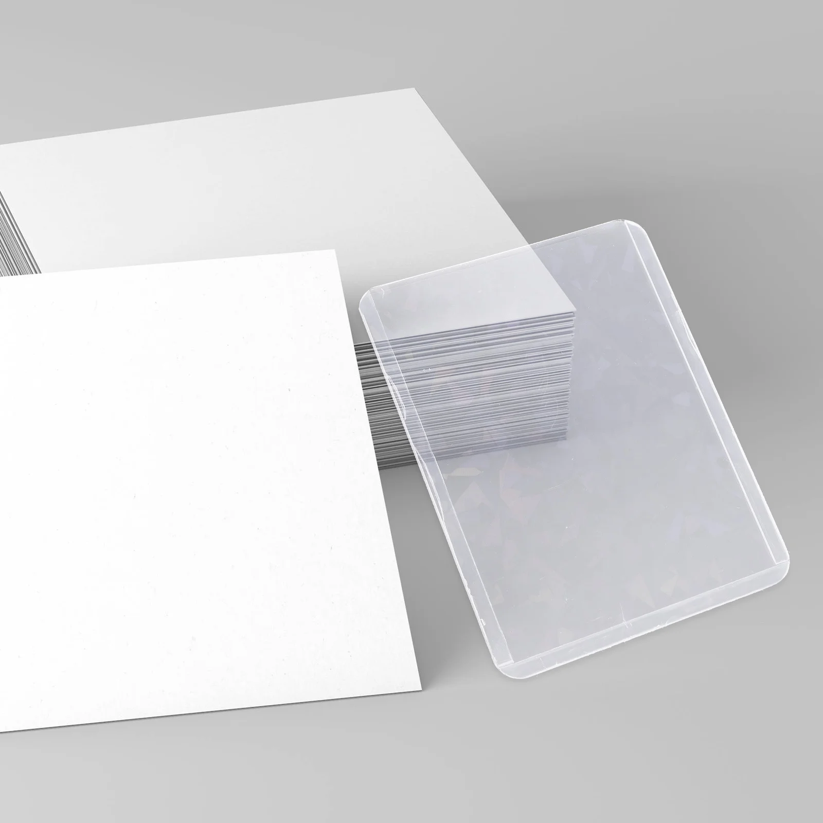 

10Pcs Transparent Hard Card Sleeves Clear Plastic Photocard Holders Vertical Business Id Card Protectors Stylish