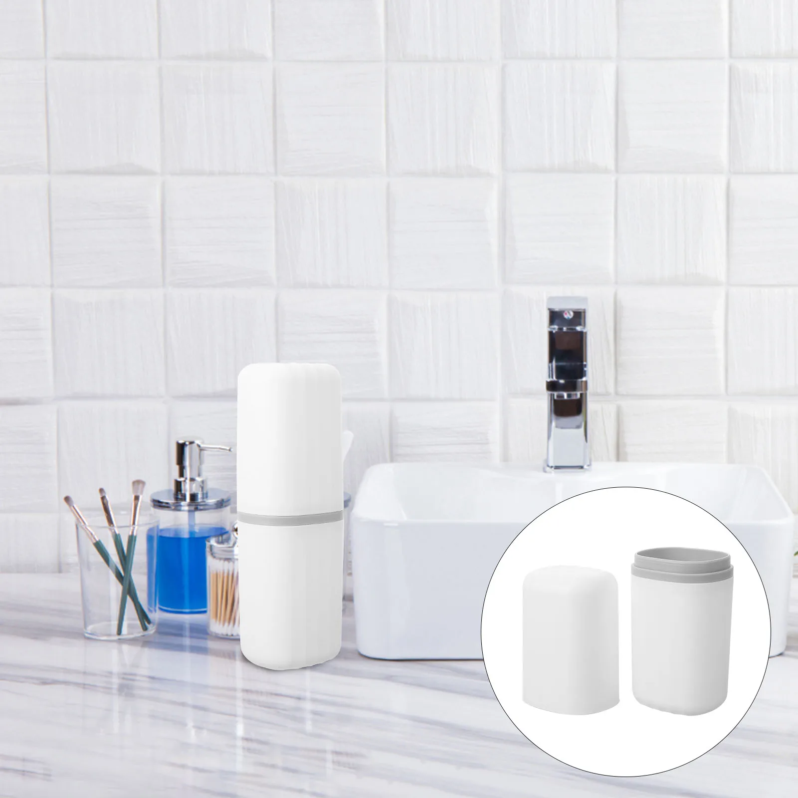 Toothbrush Holder Box for Travel Lightweight Compact Design Toothpaste Case Storage Toothbrush Storage Holder White Small