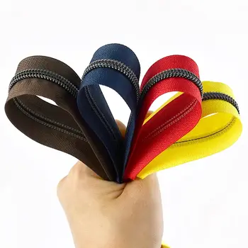 Meetee 1-10M GunBlack 5# nylonové zipy pro šití, zapínání tašek, zipy, pásky, zavazadla, plastové zipy, sady na opravu zipů na oděvy 10 nejlepší prodej zip na zavazadla - №1