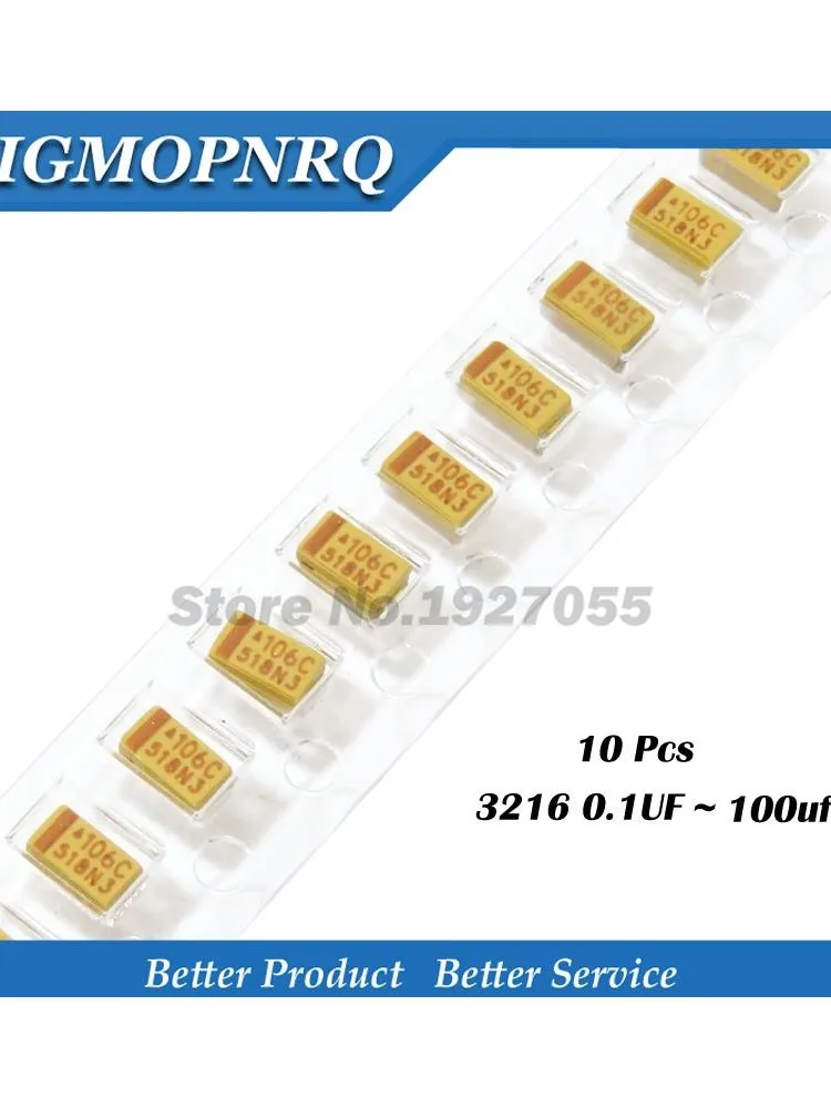 10 sztuk typ A 100UF 0.22UF 1UF 4.7UF 10UF 22UF 33UF 47UF 6.3V 10V 16V 25V 35V 226 336 224 475 106 107 476 105 kondensator tantalowy — zdjęcie 2