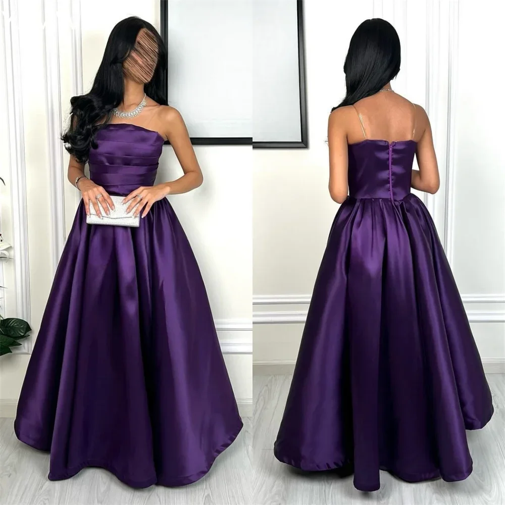 

Customized Evening Dress Women Prom Gown Party Occasion YPMWZX Strapless A-line Floor Length Skirts Draped Shirred Bespoke Occas