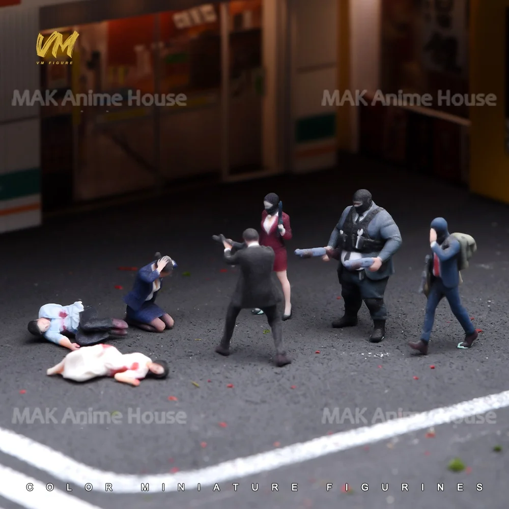3D Print Figures 1/64 1/43 1/24 1/18 Masked Armed Robber Hostage Body Robbed Bank Overweight Men Realistic Model Scene Car Toys image 7