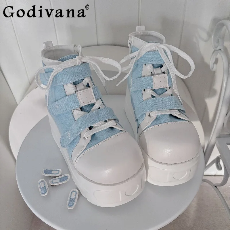 

Original Subculture Thick Soled Canvas Shoes Women Round Toe Versatile Sweet Chunky Sneakers Female Japanese Cool Shoes