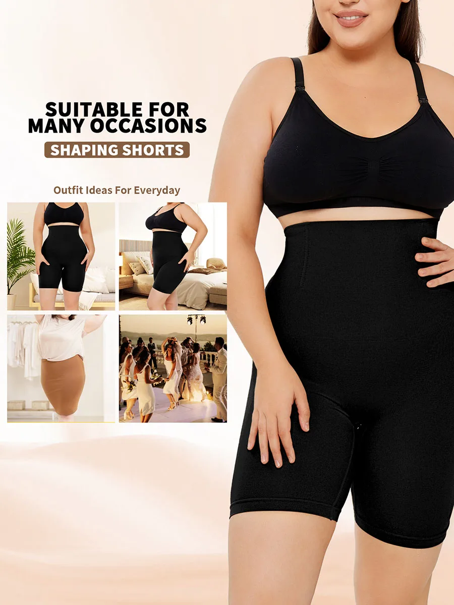 High Waisted Slim Body Shaper Women Plus Size Butt Lifting Shapewear Girdles Seamless Short Faja High Waist Tummy Control Panty