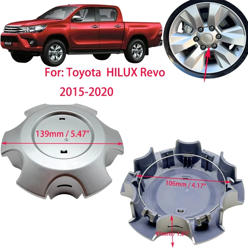 Tapas centrales de rueda de 139 mm para Toyota Hilux Revo 2015-2020 Fortuner, tapacubos, cubiertas de llanta PC457-0K004 4260B-0K120 4260B-0K290
