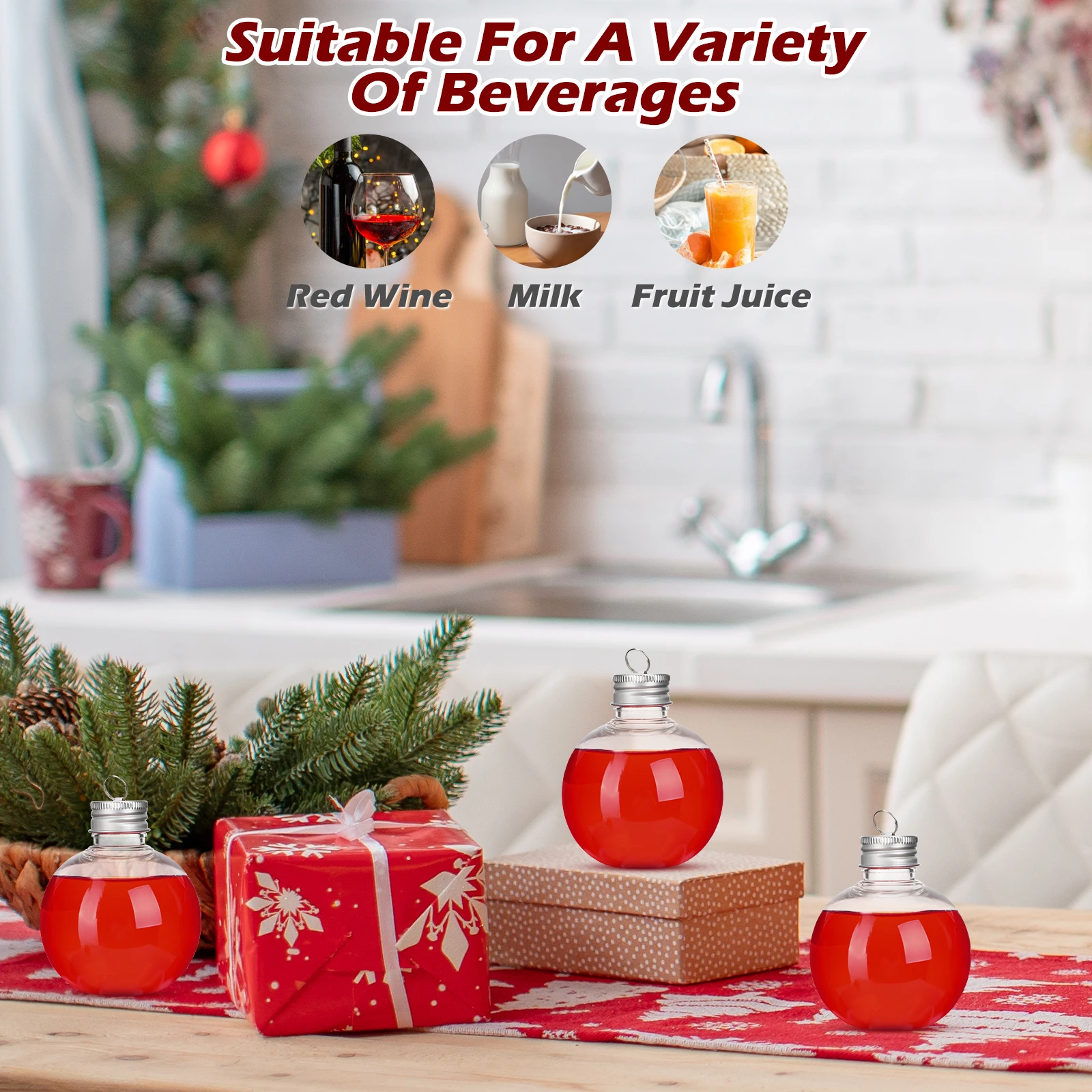 

10Pcs Light Bulb Shape Juice Bottles Leakproof Plastic Drink Bottles with Lids Portable Clear Beverage Containers for Milk