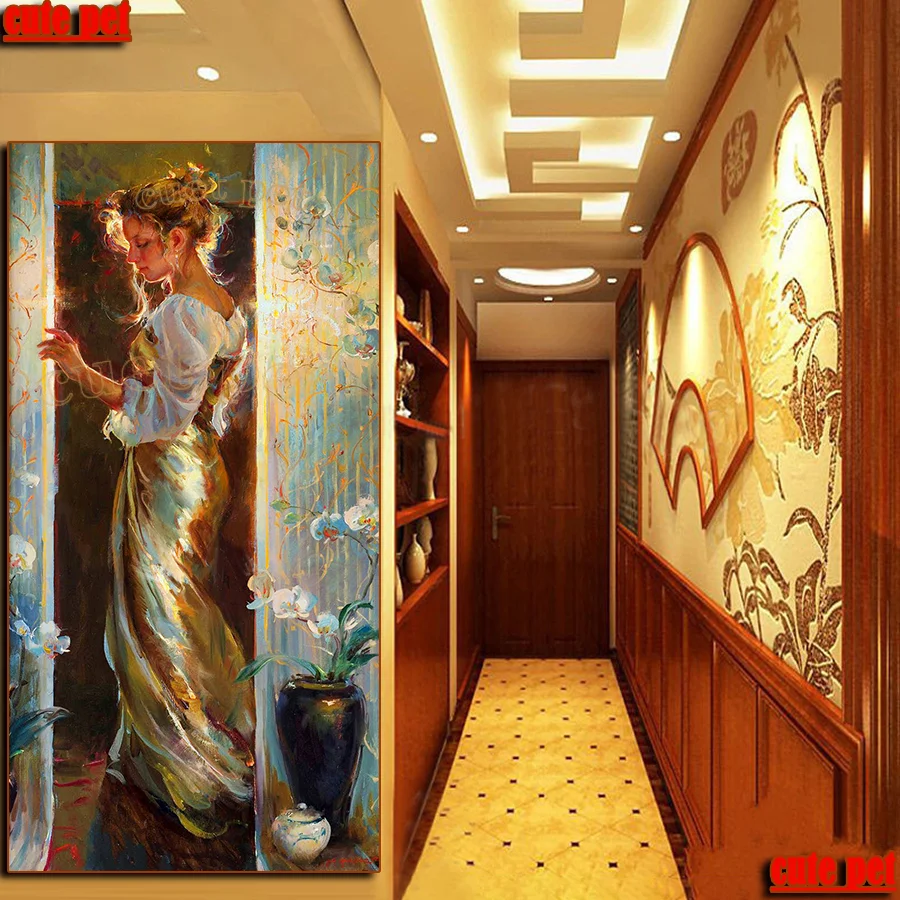 5D Diamond Painting Art oil painting elegant woman Hot selling home art cross stitch full square diamond embroidery mosaic large