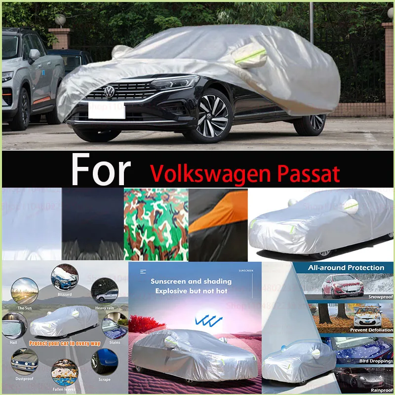 

Windproof Car Cover with Reflective Strip Auto Anti-UV Sun Rain Snow Dust Paint Protect Cover for Volkswagen Passat
