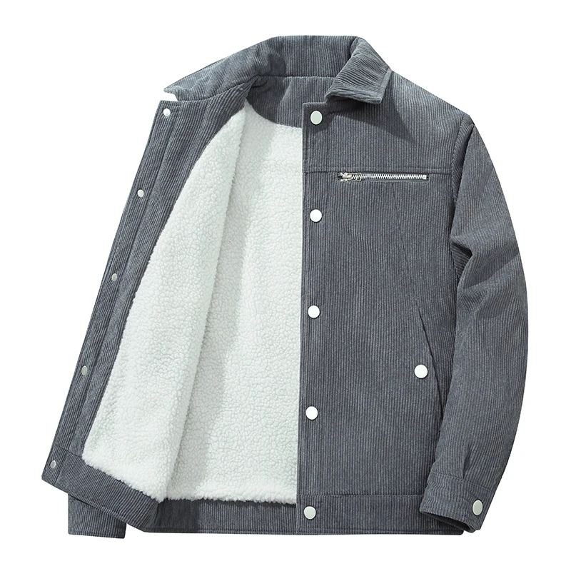 

Мужская вельветовая куртка-жакет в стиле casual с одной пуговицей, воротником и подкладкой, осенняя коллекция