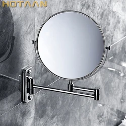 Oral Hygiene Shaving Bathroom Mirror Wall Mounted Stainless Steel 8 Inch Double Cosmetic Mirror(1:1 And 1:3) .