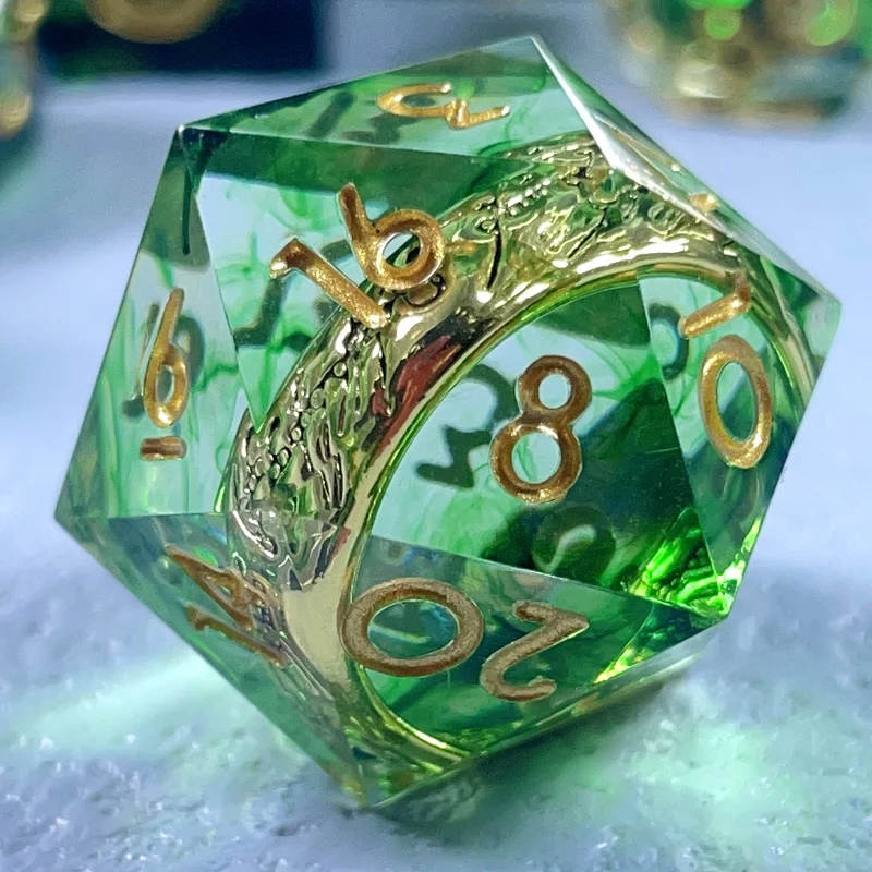 

7 Pcs Polyhedral Lord Ring DND Dice Sets for RPG MTG Role Playing Dungeons and Dragons Tabletop Interactive Games Accessories