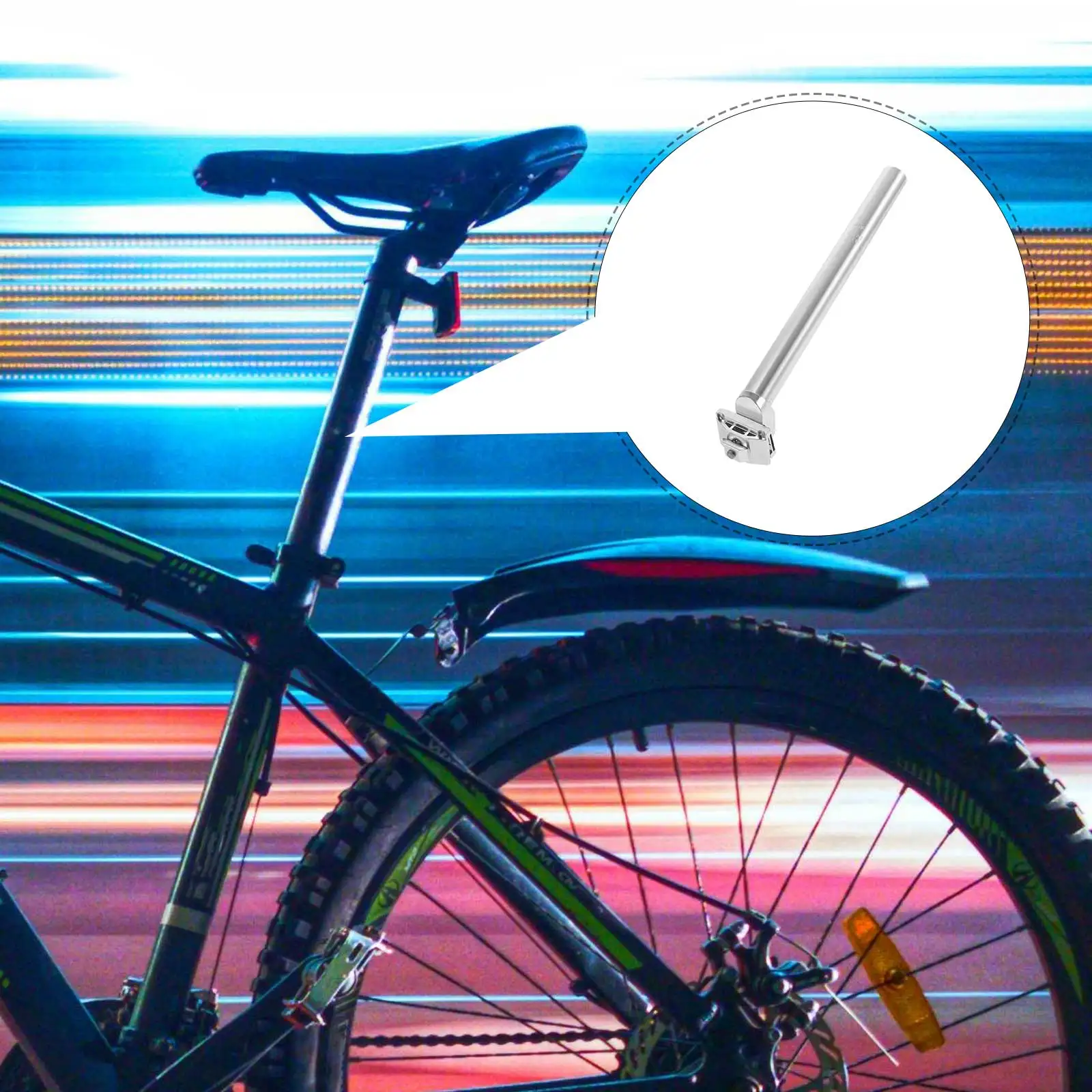 

Bicycle Seat Post 27.2x300mm Aluminum Alloy Adjustable Clamp Threaded Suitable for Mountain Road Bike Gear Tube Adapter Dropper