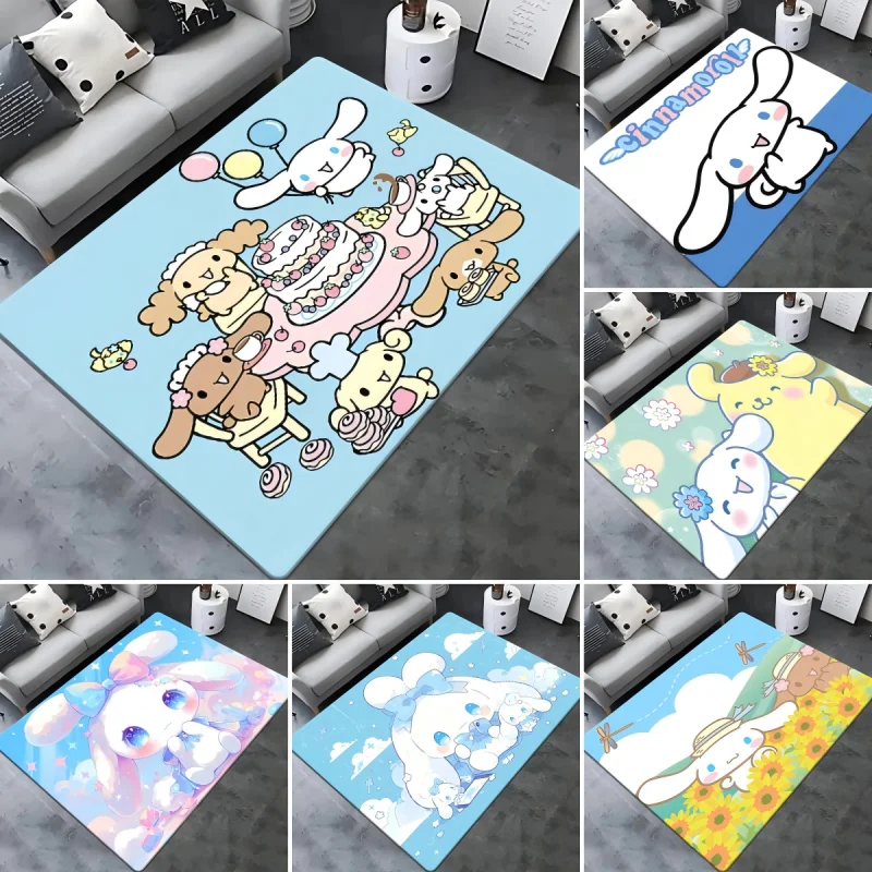 

MINISO Disney Cinnamoroll Pochacco HD Printed Carpet Home Sofa Area Rug Living Room Bedroom Soft Floor Mat Non Slip Large Size