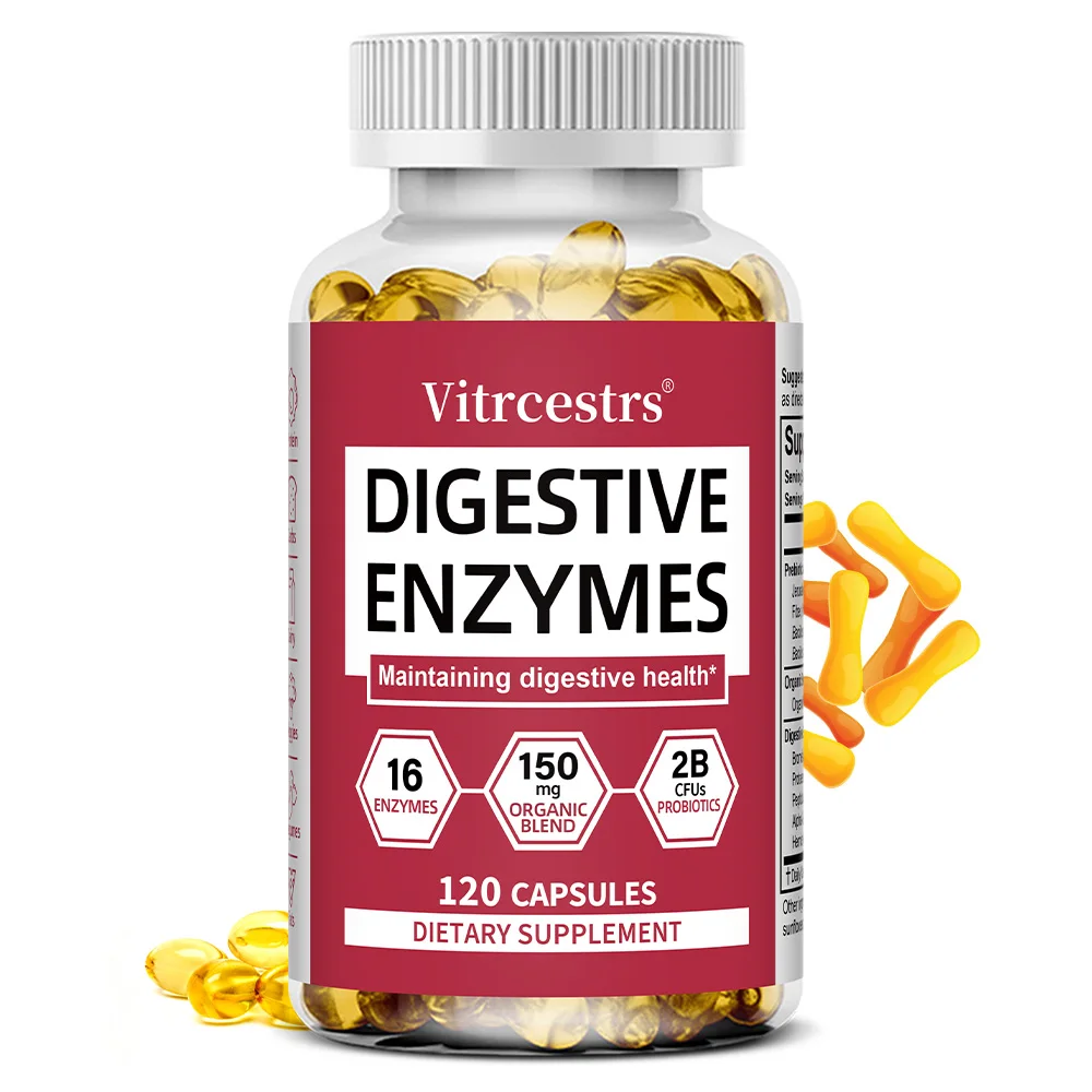 Enzimas Digestivas - Alivio de Gases y Hinchazón, Promueven la Salud Digestiva, Salud Intestinal, Promueven la Absorción de Nutrientes